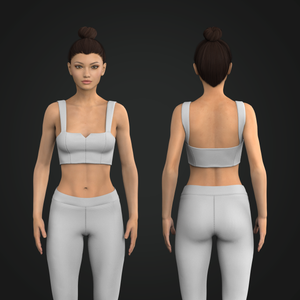 Ladies V-Shaped Notched Neckline Strappy Sports Bra Tech Pack