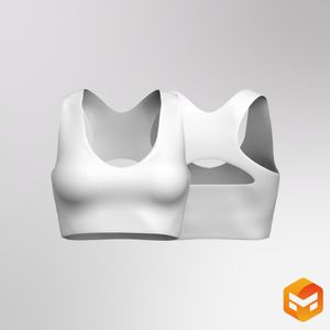 Ladies V-Shaped Racer Back Cut Out Style Crop Bra 3D Garment