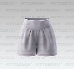 Ladies V-Shaped Waistband 4.00 Inch Inseam Relaxed Shorts Smart Mockup