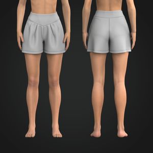 Ladies V-Shaped Waistband 4.00 Inch Inseam Relaxed Shorts Tech Pack