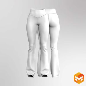 Ladies V-Shaped Waistband Flared Legging 3D Garment