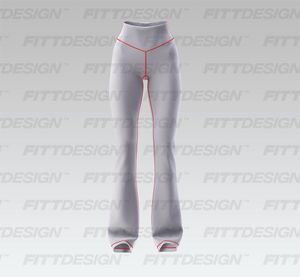 Ladies V-Shaped Waistband Flared Legging Smart Mockup