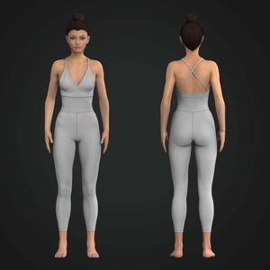 Ladies V-Shaped Wrap Neckline 25.00 Inch Inseam Jumpsuit Tech Pack
