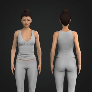 Ladies V-Shaped Wrap Tank Top Tech Pack
