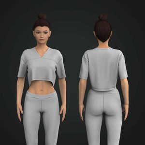 Ladies Varsity Style Drop Shoulder Crop Top Tech Pack