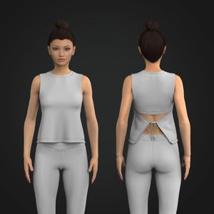 Ladies Wide Open Back Adjustable Tank Top Tech Pack