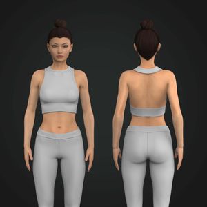 Ladies Wide Waistband Backless Crop Tank Top