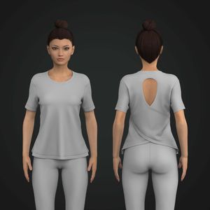 Ladies Wrap Back Cut Out Short Set In Sleeve Tee Tech Pack
