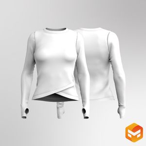 Ladies Wrapped Runner Sleeve Top - 3D Garment