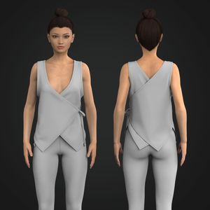Ladies Wrapped Sleeveless Knotted Sides Tank Top Tech Pack