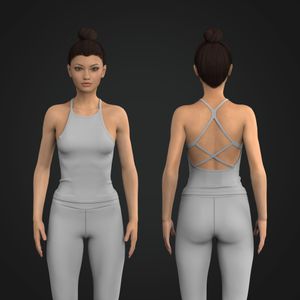 Ladies Y-Shape Strappy Back Fitted Tank Top Tech Pack