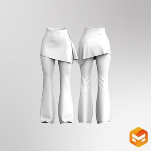 Ladies Yoga Pants Running Skirt 3D Garment
