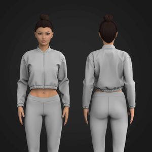 Ladies Zip Up Cropped Windbreaker Tech Pack