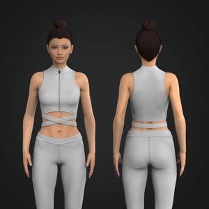 Ladies Zip Up Cross Over Waistband Bra Tech Pack