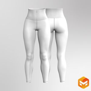 Ladies Zip Up Extra High Waisted Leggings 3D Garment