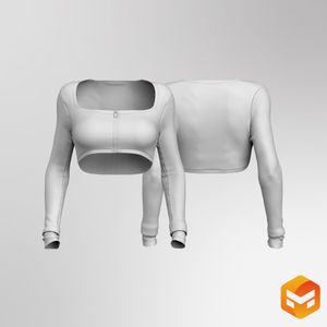Ladies Zip Up Long Sleeve Micro Top - 3D Garment