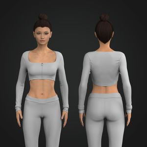 Ladies Zip Up Long Sleeve Micro Top Tech Pack