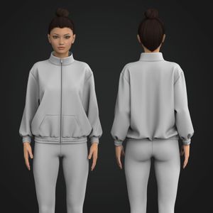 Ladies Zip Up Oversized Elasticated Jacket Tech Pack