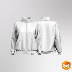 Ladies Zip Up Relaxed Jacket 3D Garment