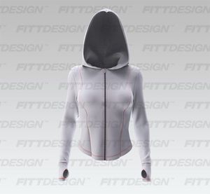 Ladies Zip Up Runner Sleeve Fitted Hoodie Smart Mockup