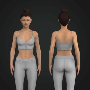 Ladies Zip Up V-Shaped Camisole Sports Bra Tech Pack