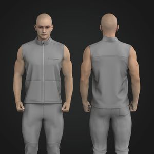Men Zip Up Scrub Vest Tech Pack