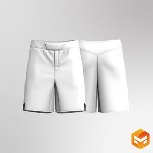 Mens 7.00 Inch Inseam MMA Split Hem Shorts 3D Garment