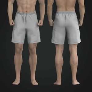 Mens 9 Inch Inseam Elasticated Zipper Pocket Cargo Short Tech Pack