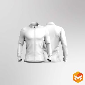 Mens Cadet Collar Set In Long Sleeve Fitted Zip Up Jacket 3D Garment