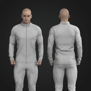 Mens Cadet Collar Set In Long Sleeve Fitted Zip Up Jacket Tech Pack