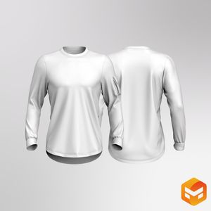 Mens Cargo Pocket Scallop Bottom Relaxed Sweater 3D Garment