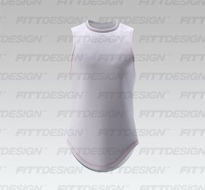 Mens Crew Neckline Racer Back Scallop Bottom Tank Top Smart Mockup