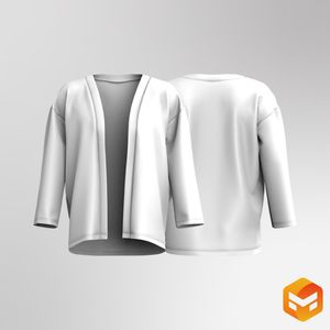 Mens Drop Shoulder Lounge Kimono 3D Garment