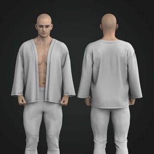 Mens Drop Shoulder Lounge Kimono Tech Pack