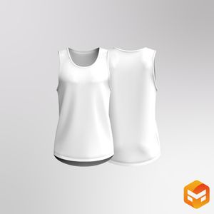 Mens Dropped Armhole Scallop Bottom Tank Top 3D Garment