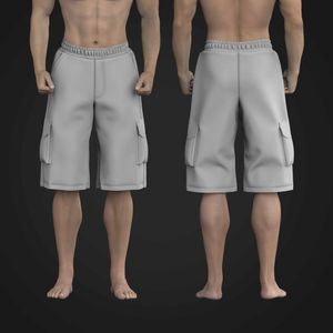 Mens Elasticated Waistband Oversized 14 Inch Inseam Cargo Shorts Tech Pack