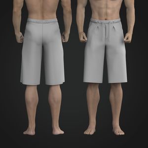 Mens Elasticated Waistband Oversized 14 Inch Inseam Pleated Shorts Tech Pack