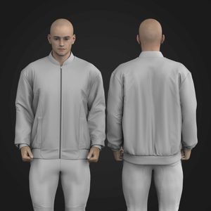 Mens Full Zip Drop Shoulder Bomber Jacket