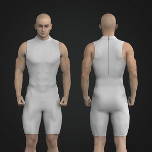 Mens High Neck 9.00 Inch Inseam Sleeveless Wetsuit On Body Tech Pack