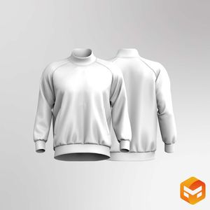 Mens High Neck Drop Shoulder Oversized Sweater 3D Garment