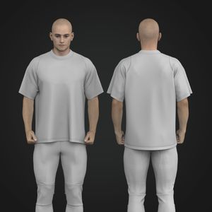 Mens High Neck Oversized Modified Set In Sleeve Tee Tech Pack