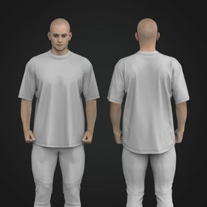 Mens High Neck Oversized Scallop Bottom Tee Tech Pack