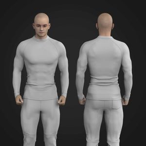 Mens High Neck Raglan Long Sleeve Rashguard Tech Pack