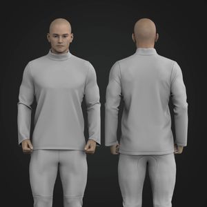 Mens High Neck Set In Sleeve Sweater