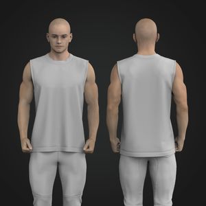 Mens High Neck Wide Back Oversized Lounge Tank Top Tech Pack