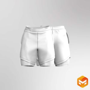 Mens Layered Angled Bottom Shorts 3D Garment