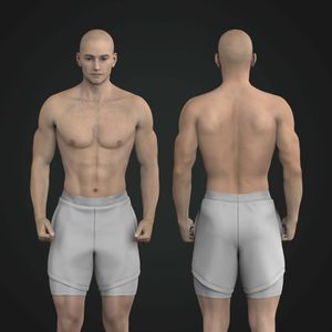 Mens Layered Angled Bottom Shorts Tech Pack