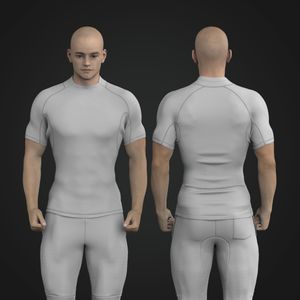 Mens Mock Neckline Short Sleeve Rashguard Tech Pack
