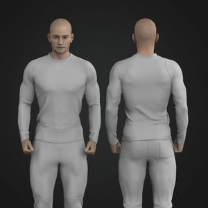 Mens Modified Set In Long Sleeve Compression Tee