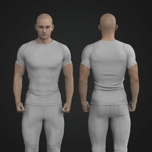 Mens Modified Set In Short Sleeve Compression Tee